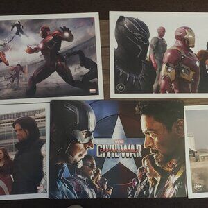Marvel Captain America Civil War lithograph 2016 At prints 14x10 set of 4